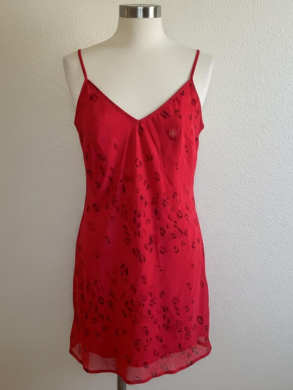 Pacsun X L.A. Hearts Red Leopard Print Slip Dress - Size Small